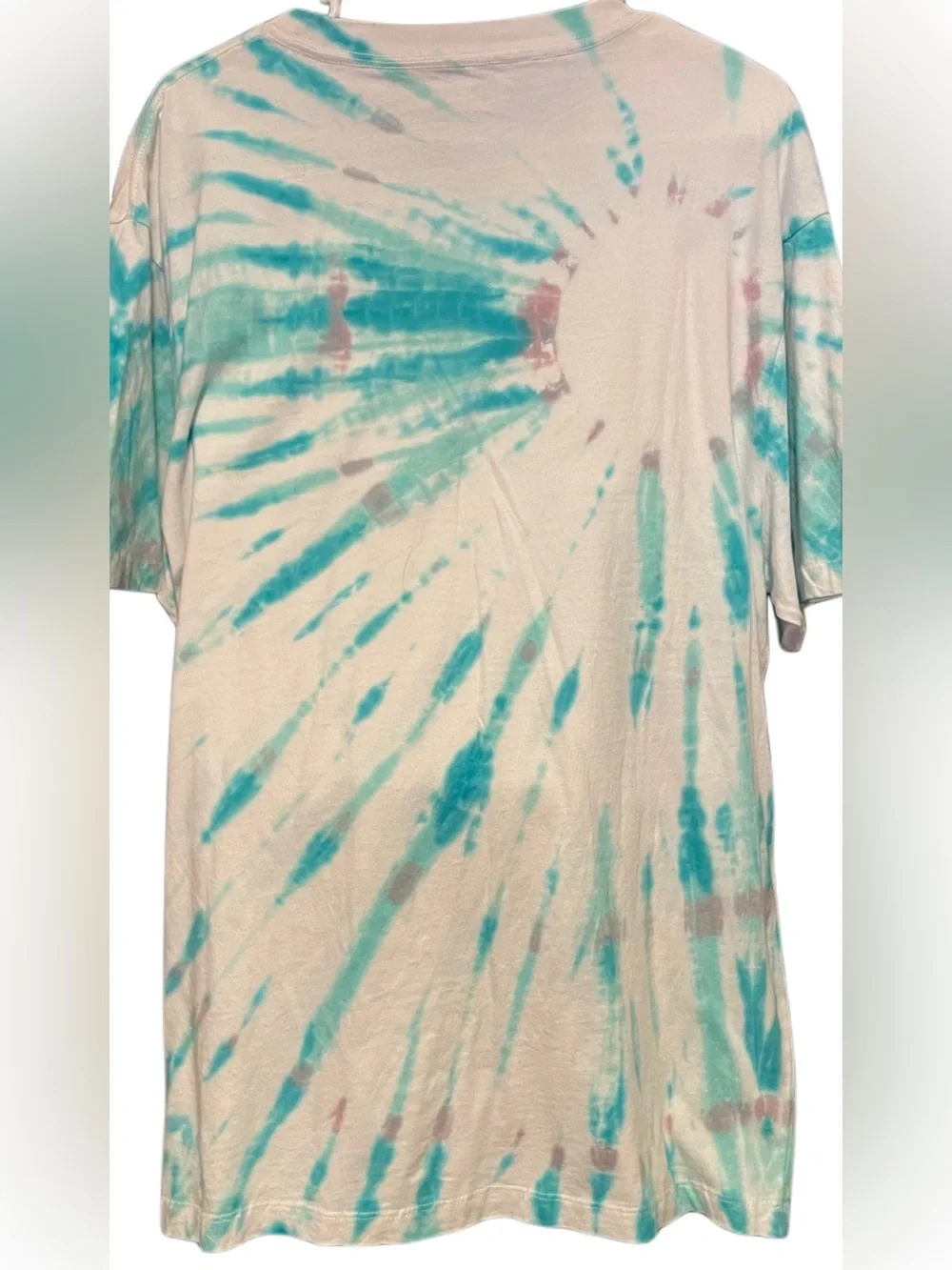 True Religion White and Teal Tie-Dye Logo Tee XXL Unisex